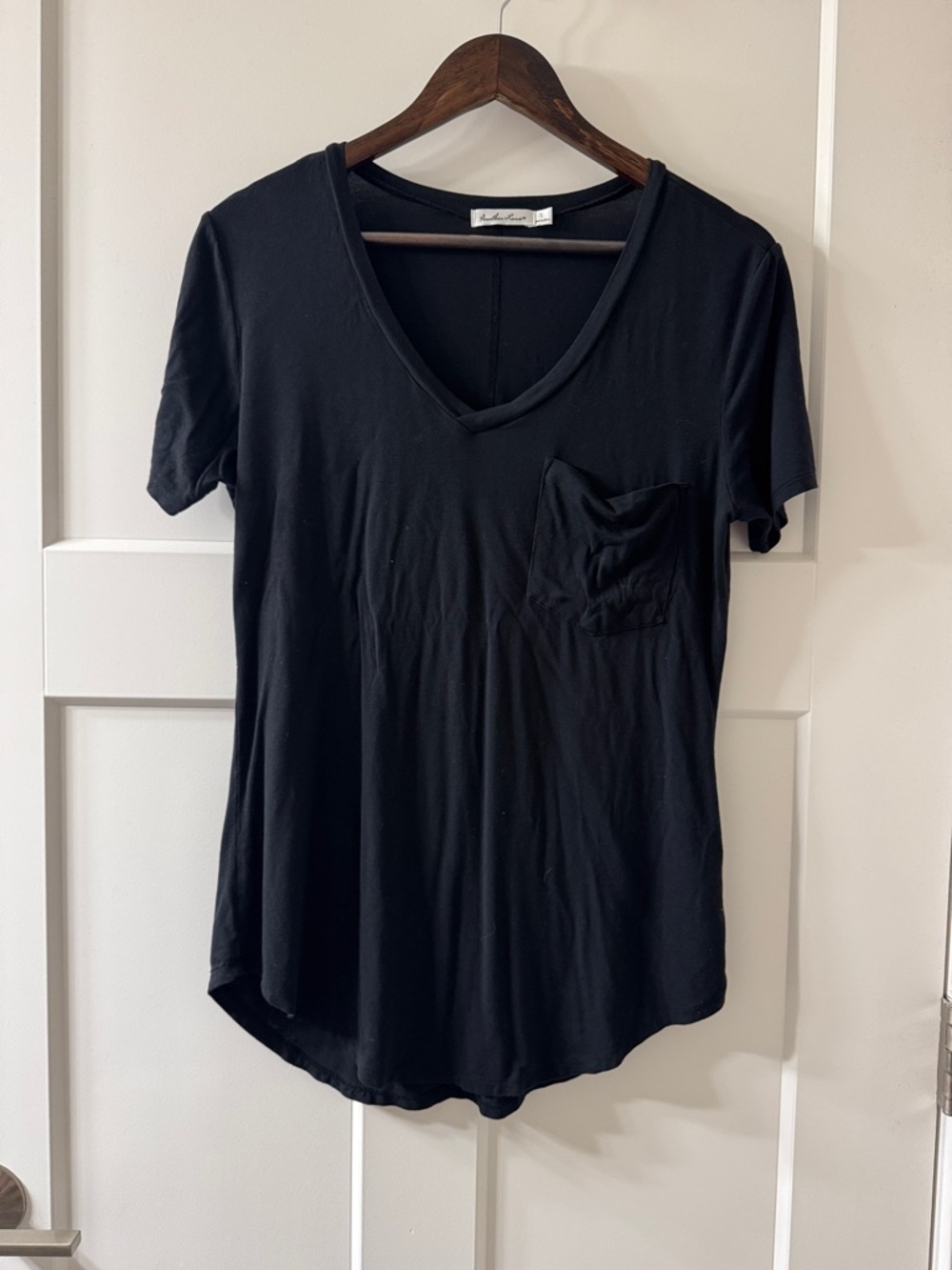 Another Love Black V-Neck Pocket Tee - Short Sleeve